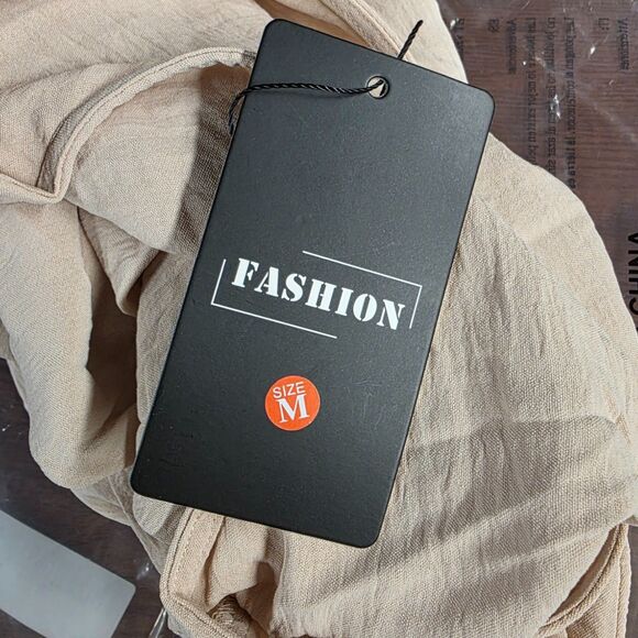 Ruffle Sleeve V Neck High Waist Button Down Babydoll Tunic Dress Size Medium - Picture 9 of 11